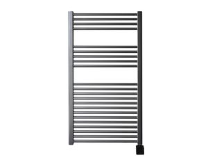 Sanicare elektrische design radiator 60x112cm gunmetal met Bluetooth en thermostaat rechts zwart