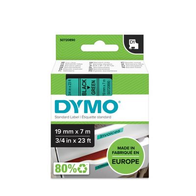 Labeltape DYMO D1 45809 Tapekleur: Groen Tekstkleur:Zwart 19 mm 7 m