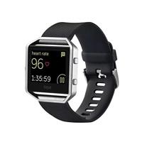 By Qubix - Compatible met Fitbit Blaze sport horloge band/siliconen alleen voor Compatible met Fitbit Blaze - Zwart - Compatible fitbit bandje