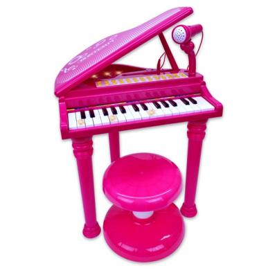 Bontempi elektronische piano met microfoon 53 cm roze Bontempi elektronische piano met microfoon 53 cm roze