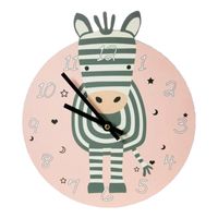 Zebra dieren wandklok 26 cm voor kinderen - thumbnail