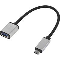 Renkforce USB 3.2 Gen 1 (USB 3.0) Adapter [1x USB-C stekker - 1x USB 3.2 Gen 1 bus A (USB 3.0)] RF-USBA-MS-01 0.15 m Ge