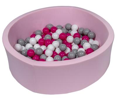 Viking Choice  Roze ballenbak 90 cm met 150 ballen wit, paars & grijs