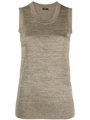 JOSEPH Mouwloze gebreide top - Beige