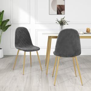 Eetkamerstoelen 2 st fluweel donkergrijs