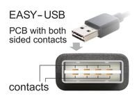 DeLOCK EASY-USB 2.0-A - USB 2.0 micro-B, 2m USB-kabel USB A Micro-USB B Zwart - thumbnail