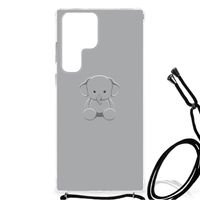 Samsung Galaxy S23 Ultra Stevig Bumper Hoesje Grijs Baby Olifant