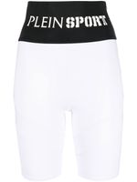 Plein Sport short cycliste à bande logo - Blanc - thumbnail