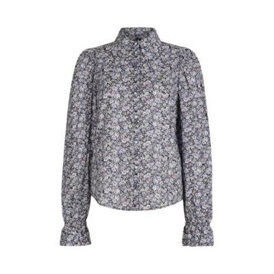 Eksept by Shoeby gebloemde blouse lichtblauw/paars Eksept by Shoeby gebloemde blouse lichtblauw/paars