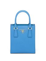 Prada sac cabas en cuir Saffiano à plaque logo - Bleu