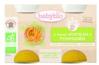 Babybio Groenten wortel pompoen 130 gr bio (2 st) - thumbnail