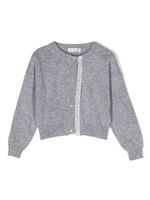 Monnalisa cardigan en laine à boutons cœur - Gris