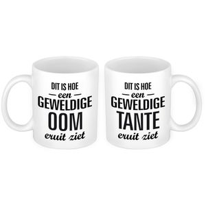 Geweldige oom en tante mok - Cadeau beker set voor Oom en Tante