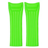 Set van 2x stuks bestway basic opblaasbaar luchtbed groen 183 cm volwassenen - thumbnail