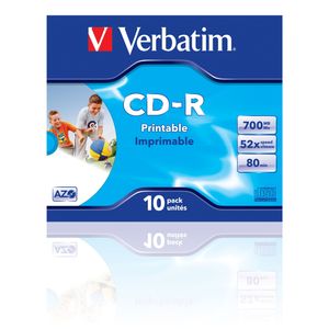 Verbatim CD-R AZO Wide Inkjet Printable 700 MB 52x 10 stuk(s)