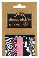 Décopatch - Ref DP009O - Pocket Papers Collection No. 9 - Bevat 5 complementaire vellen Décopatchpapier, elk vel is 30 x 40cm, klein 13 x 9,5 cm pakformaat