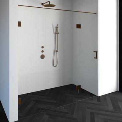 Sanituba Complete Profielloze Nisdeur 2-delig gekoppeld 200cm met 60cm deur koper Sanituba Complete Profielloze Nisdeur 2-delig gekoppeld 200cm met 60cm deur koper