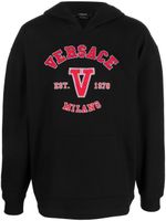 Versace hoodie en coton à patch logo - Noir - thumbnail