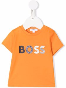 BOSS Kidswear t-shirt à logo imprimé - Orange