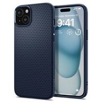 iPhone 15 Spigen Liquid Air TPU Case - Navy Blauw - thumbnail