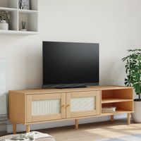 Tv-meubel SENJA 158x40x49 cm rattan-look grenenhout bruin - thumbnail