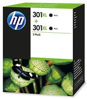 HP 301 Inktcartridge Zwart, 2-Pack (Hoge Capaciteit) (D8J45AE) origineel van HP