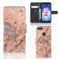 Huawei P Smart Bookcase Marmer Oranje