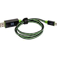 RealPower USB-kabel USB 2.0 USB-A stekker, USB-micro-B stekker 0.75 m Groen Met LED 187656 - thumbnail