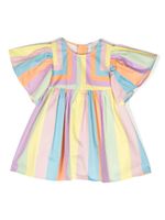 Stella McCartney Kids robe mi-longue à rayures - Rose