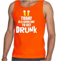 Oranje good day to get drunk bier tanktop / mouwloos Koningsdag t-shirt voor heren 2XL  -