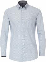 Casa Moda Heren Overhemd Blauw Poplin Kleuren Print Comfort Fit