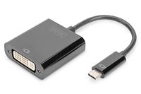 DIGITUS USB-C grafische adapter - USB-C naar DVI - FullHD 1080p/60Hz - 10cm kabellengte - zwart