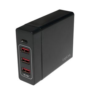 LogiLink PA0122 USB-oplader Thuis Uitgangsstroom (max.) 10200 mA 4 x USB, USB-C bus Automatische detectie