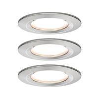 Paulmann 93494 inbouwlamp LED Coin Nova rond 6,5 W ijzer set van 3 stijve 3-traps dimbaar IP44 spatwaterdicht