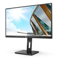 AOC 24P2QM - 24 inch FHD monitor, in hoogte verstelbaar (1920x1080, 75 Hz, VGA, DVI, HDMI, DisplayPort, USB-hub) zwart