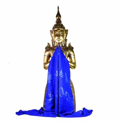 Tibetaanse luxe Katha Sjaal - Blauw - XL