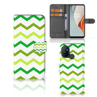 OnePlus Nord N100 Telefoon Hoesje Zigzag Groen - thumbnail