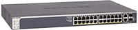 NETGEAR GS728TXP 28-poorts Gigabit/10G Stackable LAN PoE-switch Smart Managed Pro (met 24x PoE+ 195 W, 2x 10G koper en 2x 10G SFP+, desktop- of rekmontage met ProSAFE levenslange garantie) zwart