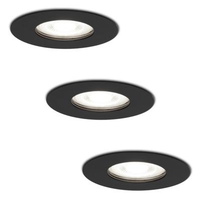 Set van 3 Bari LED inbouwspots - 5 Watt 400 lumen - 6000K daglicht wit - GU10 - Dimbaar - Rond - IP65 waterdicht - Zwart - Voor binnen, buiten en badkamer Set van 3 Bari LED inbouwspots - 5 Watt 400 lumen - 6000K daglicht wit - GU10 - Dimbaar - Rond - IP65 waterdicht - Zwart - Voor binnen, buiten en badkamer