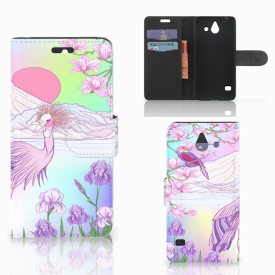 Huawei Ascend Y550 Telefoonhoesje met Pasjes Bird Huawei Ascend Y550 Telefoonhoesje met Pasjes Bird