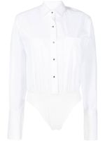 David Koma body-chemise à manches longues - Blanc