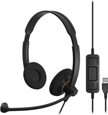 EPOS I SENNHEISER IMPACT SC 60 USB ML - Koptelefoon - op oor - met bekabeling - USB - zwart met oranje accenten