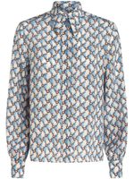 ETRO Floralia-print silk shirt - Bleu