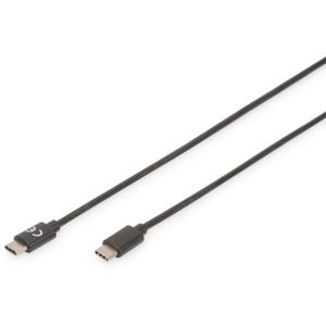 Digitus USB-kabel USB 2.0 USB-C stekker, USB-C stekker 3.00 m Zwart Flexibel, Folie afscherming, Afscherming gevlochten, Afgeschermd, Afgeschermd (dubbel), Met