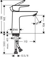 Hansgrohe Talis E wastafelkraan 110 zonder waste coolstart Chroom - thumbnail