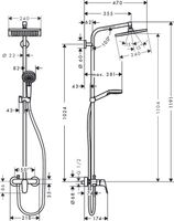 Hansgrohe Crometta E 240 1jet Showerpipe Met Douchekraan Chroom - thumbnail