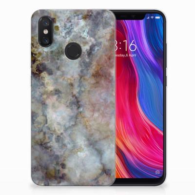 Xiaomi Mi 8 TPU Siliconen Hoesje Marmer Grijs Xiaomi Mi 8 TPU Siliconen Hoesje Marmer Grijs