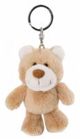 Nici sleutelhanger Classic beer junior 10 cm pluche bruin/wit