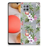 Samsung Galaxy A42 TPU Hoesje Flamingo Palms - thumbnail