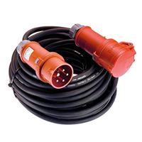 as - Schwabe 60568 CEE Heavy Current Extension Cable met Fase-Omkeerstekker, IP44, 230 V/16 A, 25 meter Kabellengte, Zwart